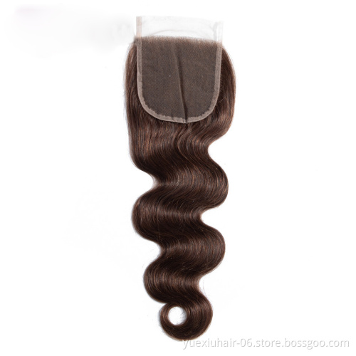 Wholesale Light Brown Color 2 Hair Color Highlights Double Drawn Remy Human Hair Extensions